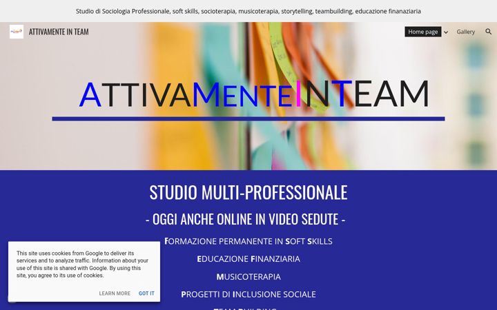 Screenshot of attivamenteinteam.com