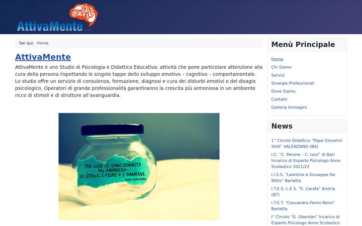 Screenshot von attivamentetrani.it