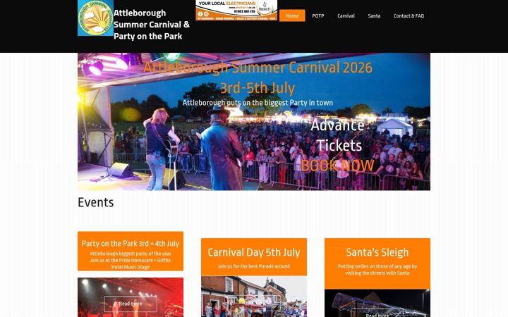 Screenshot of attleboroughcarnival.co.uk