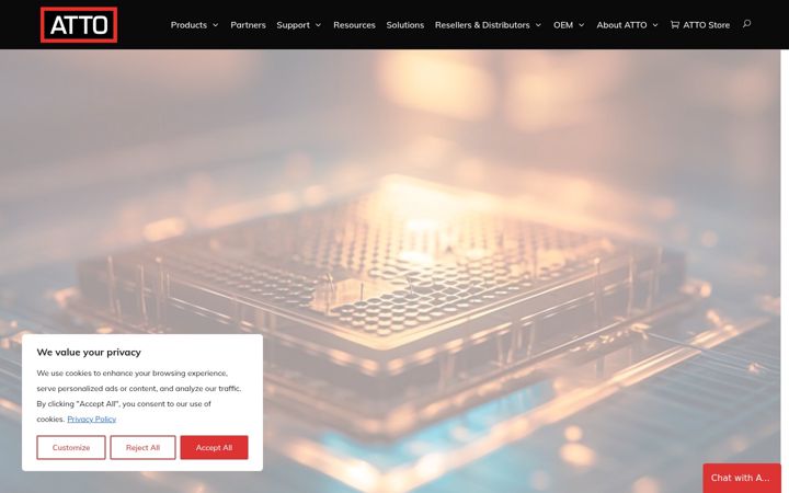Screenshot of atto.com