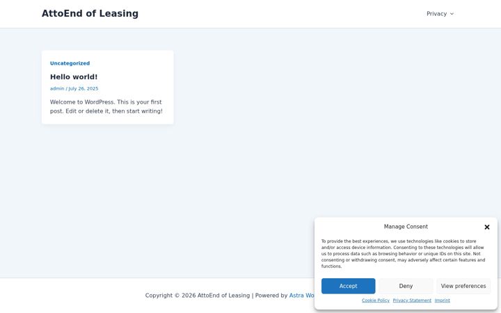 Screenshot of attoendofleasing.com
