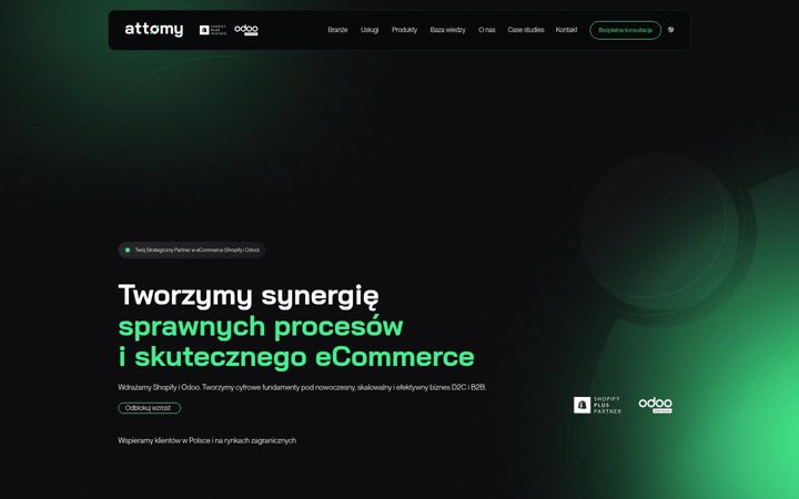 Screenshot of attomy.io