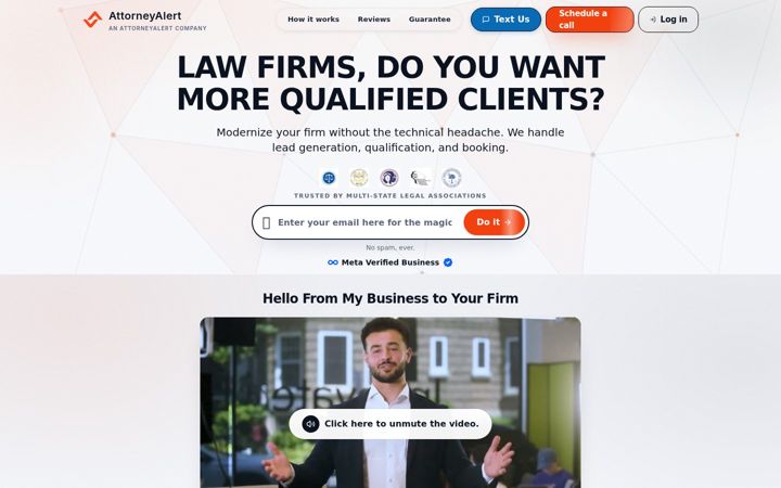Screenshot of attorneyalert.ai