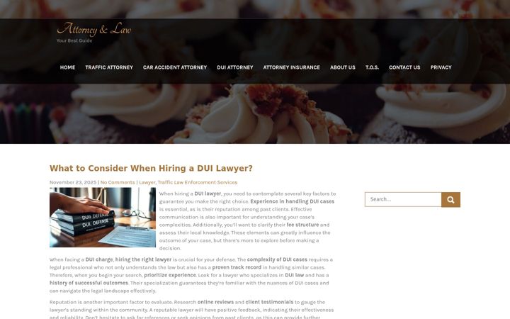 Screenshot of attorneyandlawguide.com