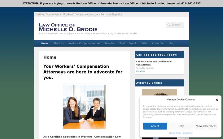 Screenshot of attorneybrodie.com