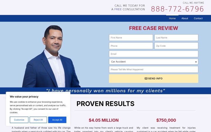 Screenshot of attorneycorzo.com