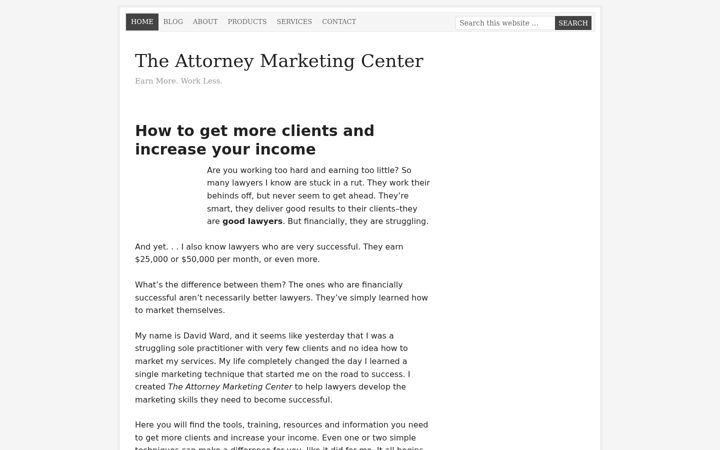 Screenshot of attorneymarketing.com