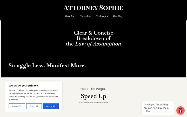 Screenshot stránky attorneysophie.com