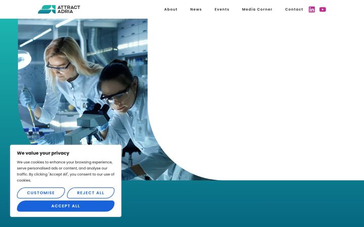 Screenshot of attract-adria.eu