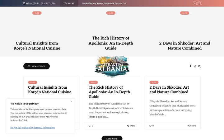 Screenshot of attractivealbania.com