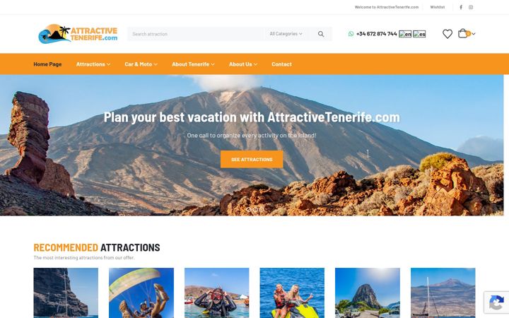 Ekrānuzņēmums no attractivetenerife.com