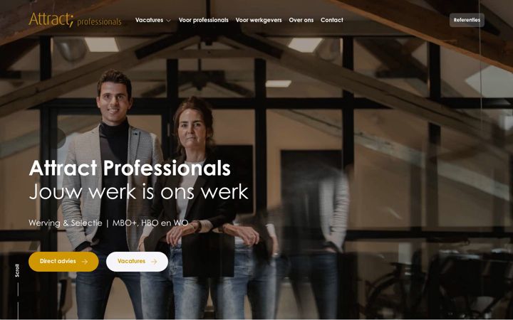 Snímek obrazovky attractprofessionals.nl