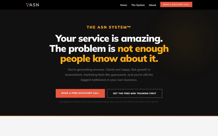 Screenshot of attractsellnurture.com