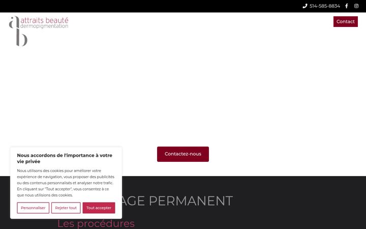 Screenshot of attraitsbeaute.com