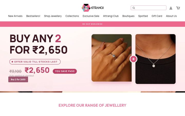 Screenshot of attrangi.in