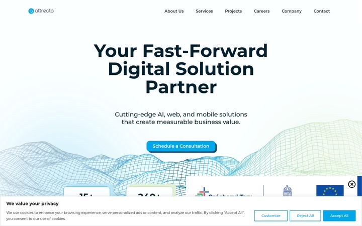 Screenshot of attrecto.com