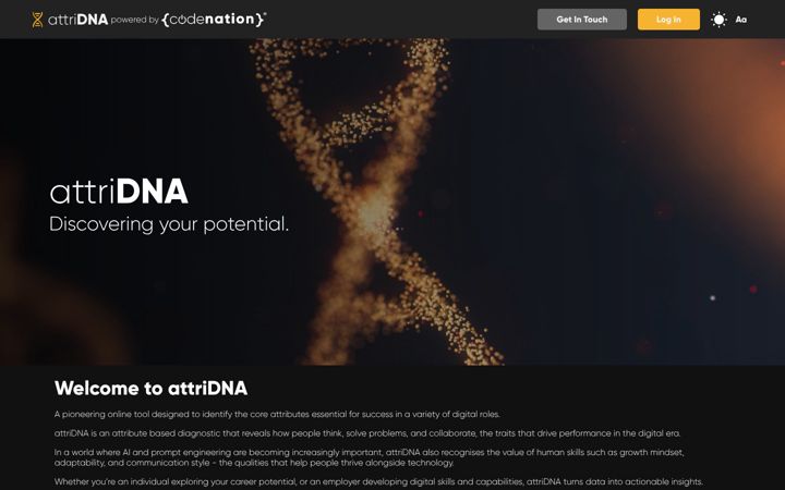 Screenshot of attridna.ai