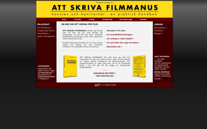 Screenshot of attskrivafilmmanus.se