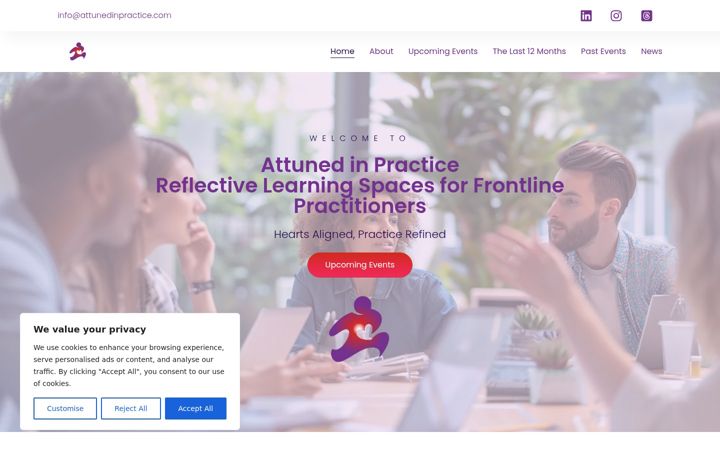 Screenshot of attunedinpractice.com