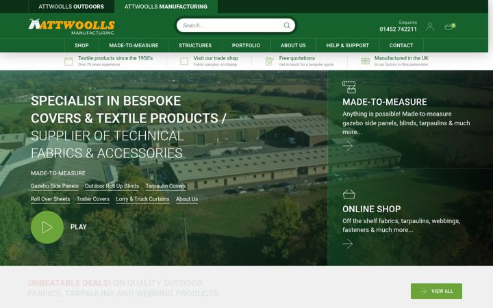 Screenshot of attwoollsmanufacturing.co.uk