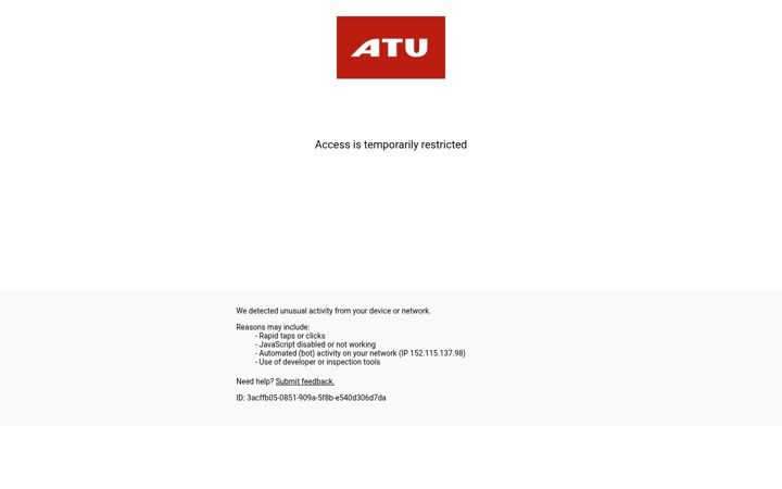 Snímek obrazovky atu.de