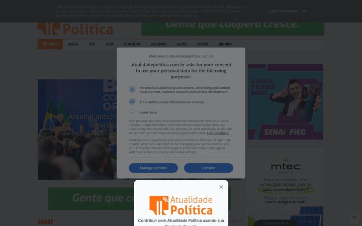 Screenshot of atualidadepolitica.com.br