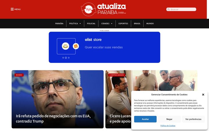 Screenshot of atualizaparaiba.com.br