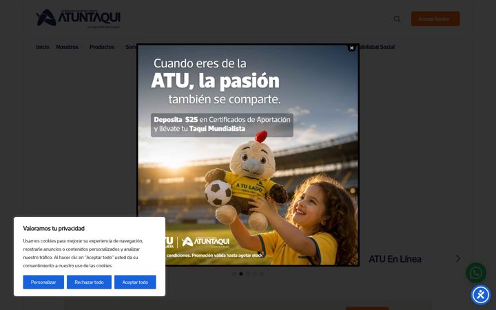 Screenshot of atuntaqui.fin.ec