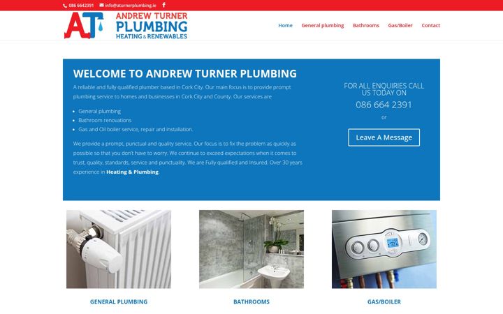 Capture d'écran de aturnerplumbing.ie