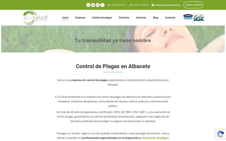 Screenshot of atusaludambiental.es