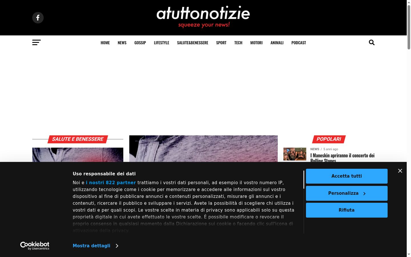 Screenshot tal-banner tal-kunsens muri qabel kwalunkwe interazzjoni