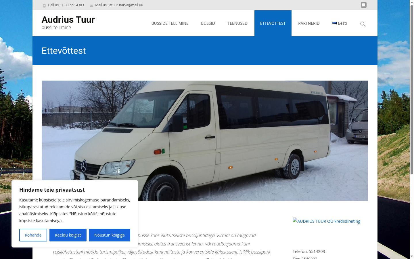 Skjermbilde av samtykkebanneret slik det vises før noen interaksjon