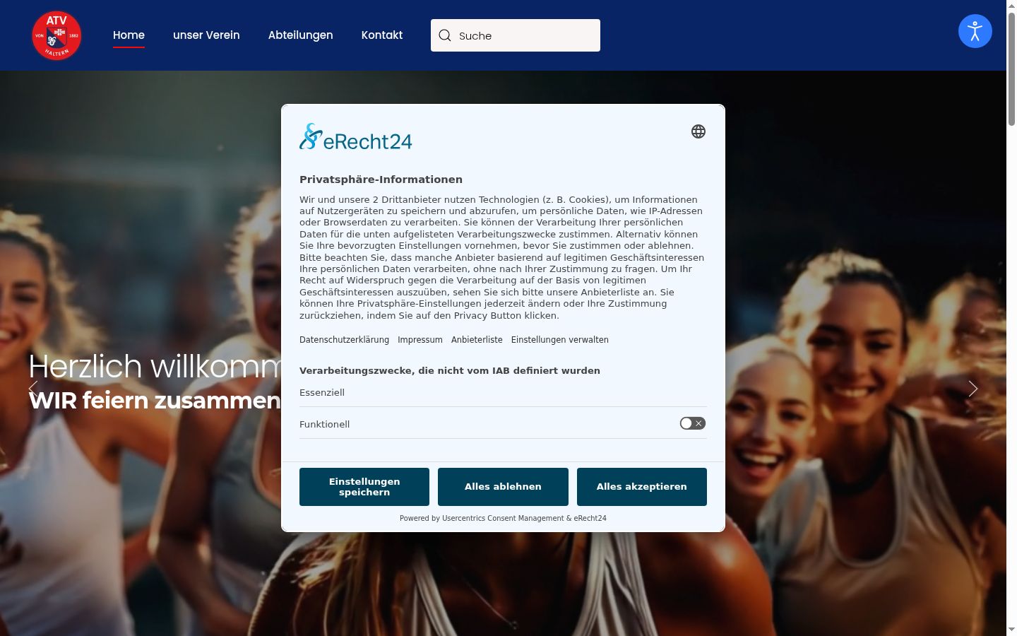 Sutikimo reklamjuostės, rodytos prieš bet kokią sąveiką, ekrano kopija