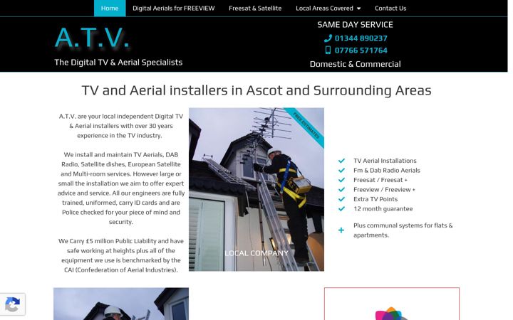 Screenshot of atvaerials.co.uk