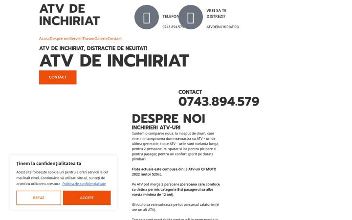 Screenshot of atvdeinchiriat.ro