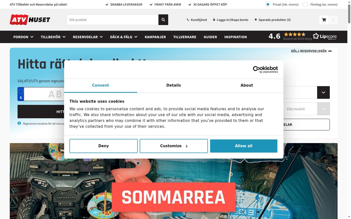 Screenshot van de toestemmingsbanner zoals getoond vóór enige interactie