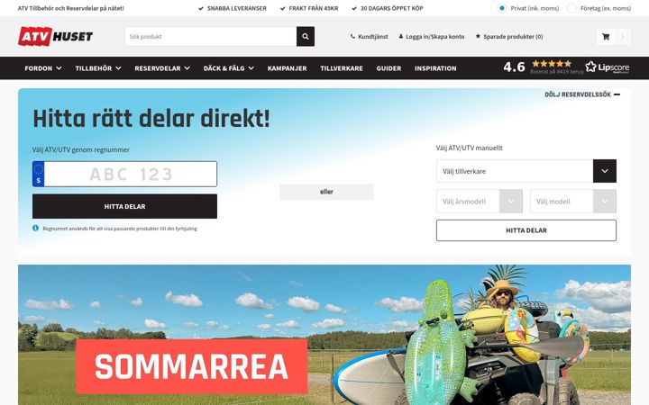 Screenshot of atvhuset.se