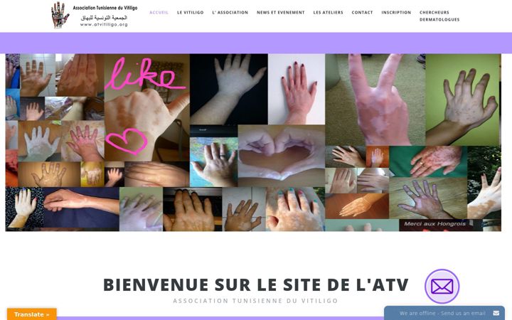 Screenshot of atvitiligo.org