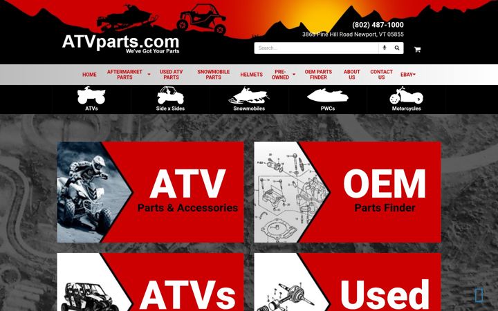 Skärmbild av atvparts.com