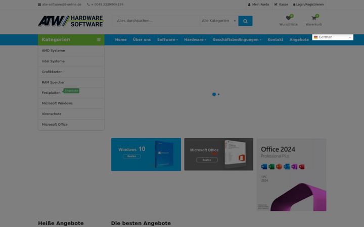 Screenshot stránky atw-software.de