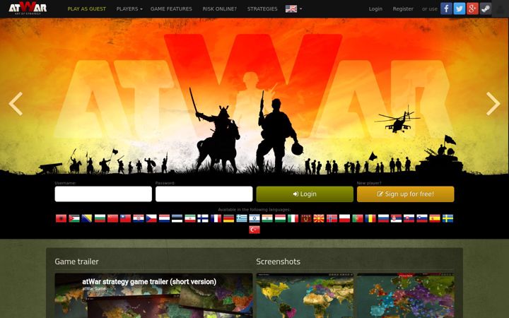 Screenshot of atwar-game.com