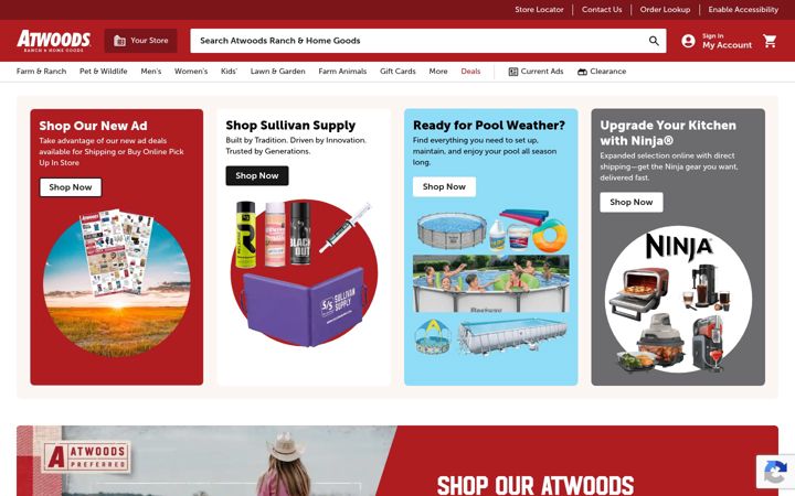Screenshot of atwoods.com