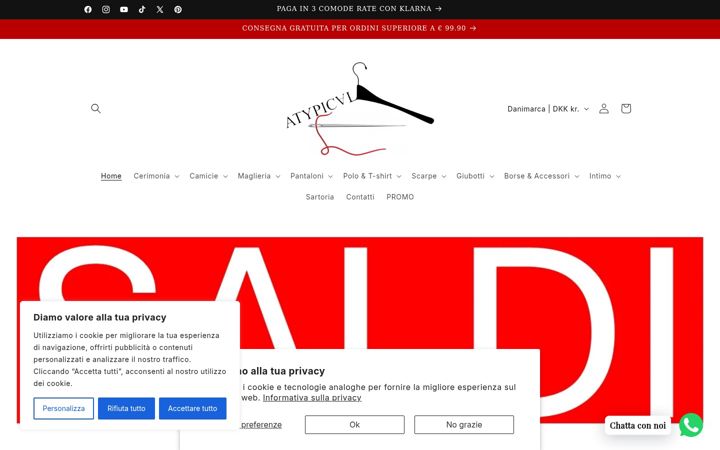 Screenshot of atypical-abbigliamento.com