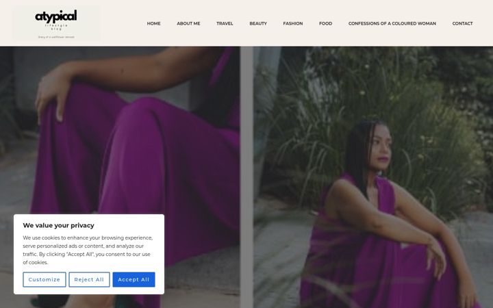 Screenshot of atypicalblog.co.za