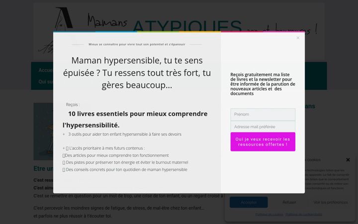 Zrzut ekranu atypiques.fr
