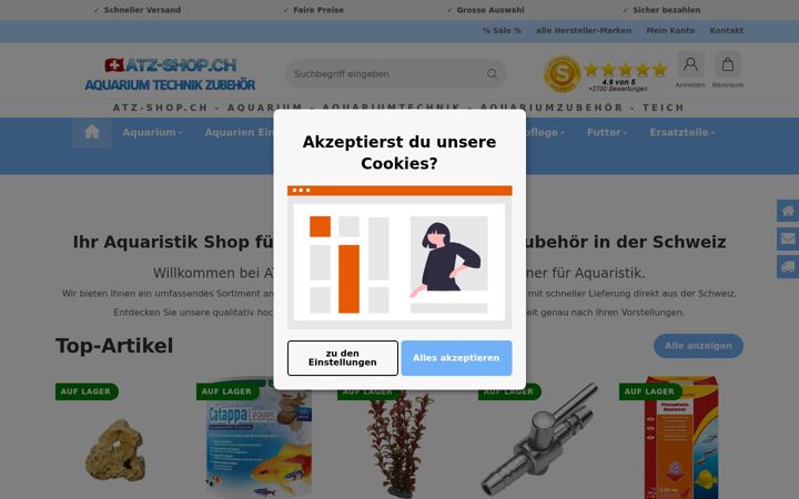 Screenshot of atz-shop.ch