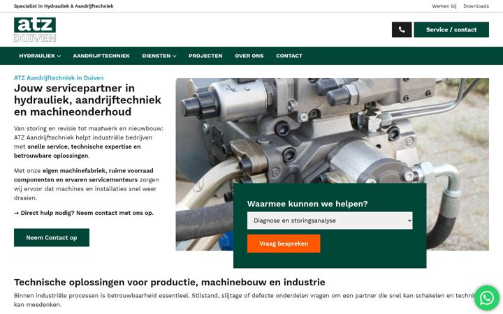 Captura de pantalla de atzaandrijftechniek.nl
