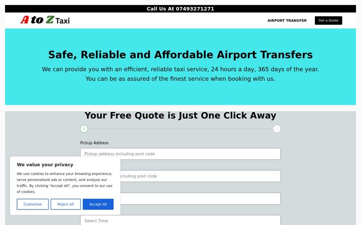 Screenshot of atztaxi.com