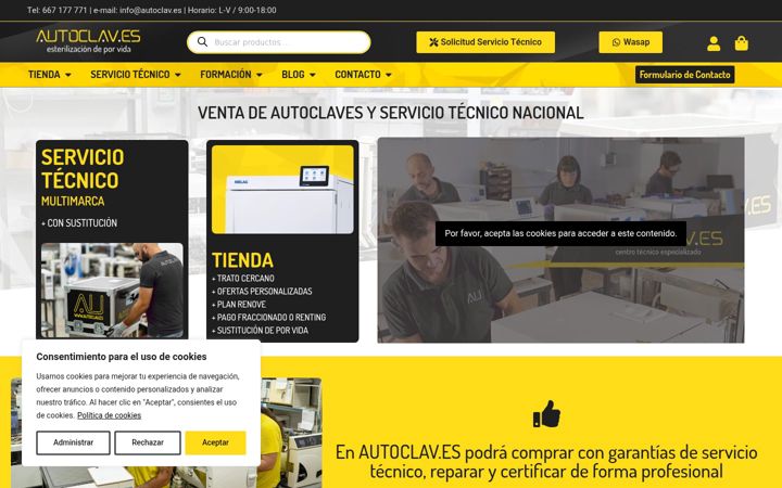 Screenshot of au-autoclav.es