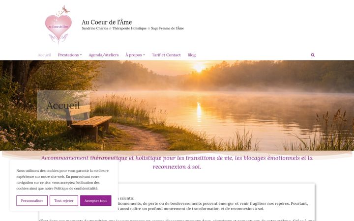 Screenshot of au-coeur-de-l-ame.ch